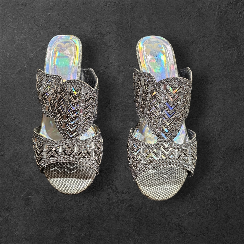 Silver Embellished Women's Sandals